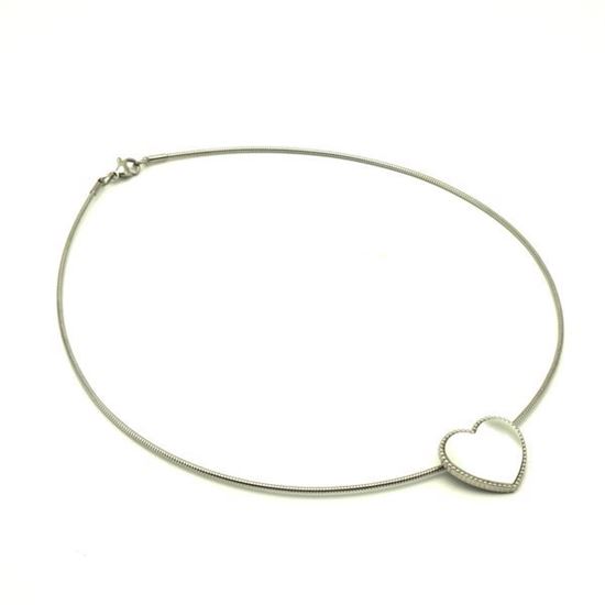 Picture of Heart Choker Necklace Stainless Steel Polished