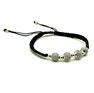 Picture of Stainless Steel CZ Black Macrame Bracelet