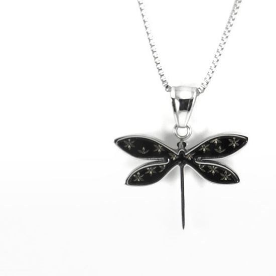 Picture of MIS S1 Black Dragonfly Necklace Stainless Steel