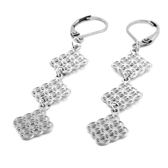 Picture of Dangling Square Stainless Steel Earrings