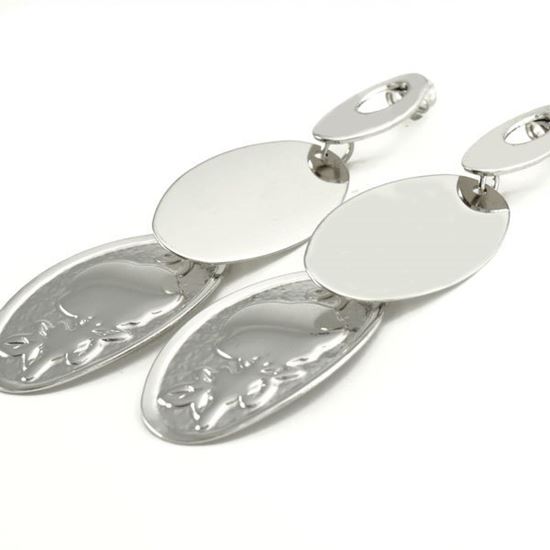 Picture of Dangling Two Ovals Stainless Steel Earrings