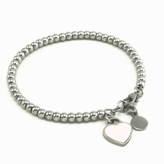 Picture of Heart Pendant Bracelet Stainless Steel 