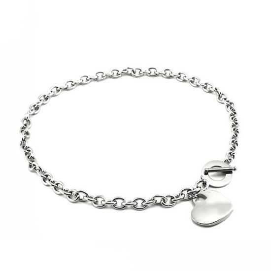 Picture of Heart Necklace Stainless Steel High Polished