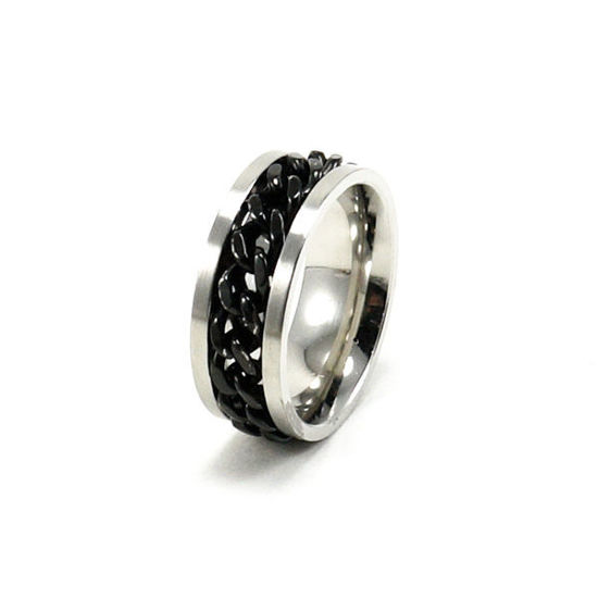 Picture of Men Silver Stainless Steel Band Ring