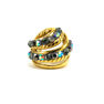 Picture of Blue Crystal  Ring Stainless Steel Gold Plating