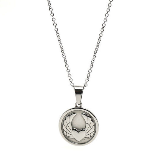 Picture of Coin Winged Heart Necklace Stainless Steel