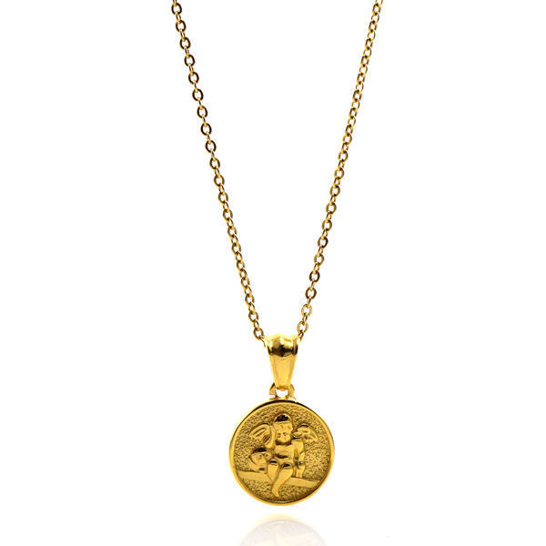 Picture of ANFLO Gold Coin  Necklace Stainless Steel