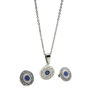 Picture of Evil Eye Necklace Earrings Stainless Steel Set
