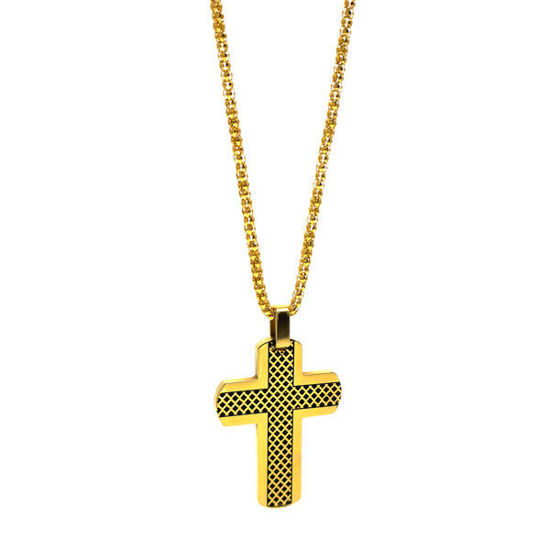 Picture of Stainless Steel Gold Plating Cross Necklace