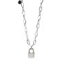 Picture of Lock Pendant Oval Chain Necklace Stainless Steel