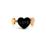 Picture of Gold Rose Heart Ring Stainless Steel High Quality