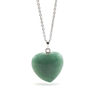 Picture of Semi Precious Jade Heart Stone Necklace Stainless Steel