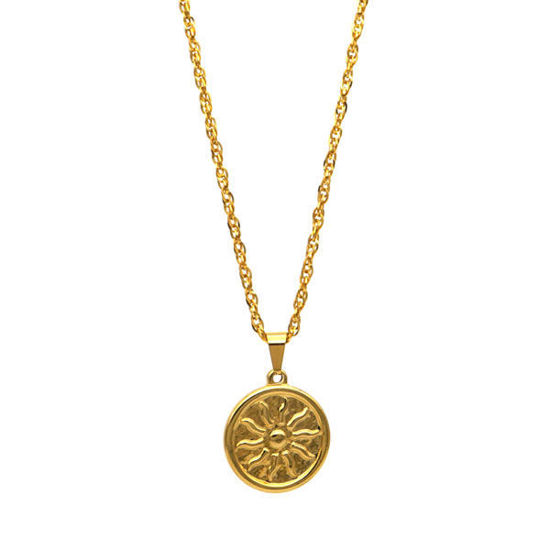 Picture of Medallion Necklace Stainless Steel Gold Plating