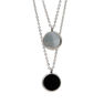 Picture of Black & White Pendant Double Necklace Stainless Steel