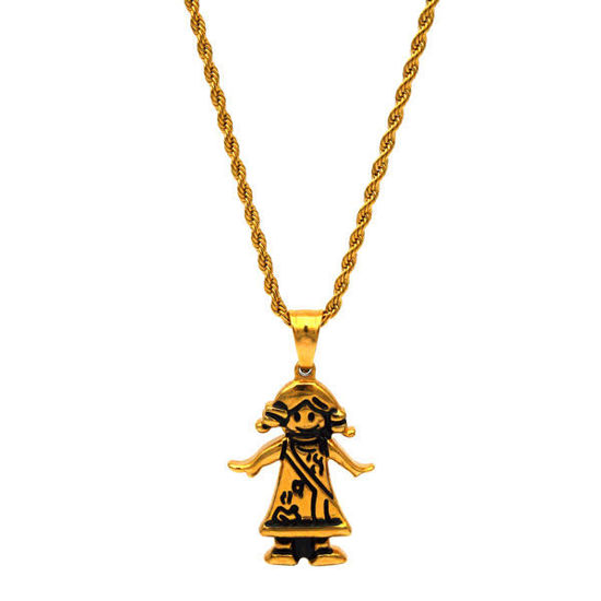 Picture of Doll Necklace Stainless Steel Gold Plating